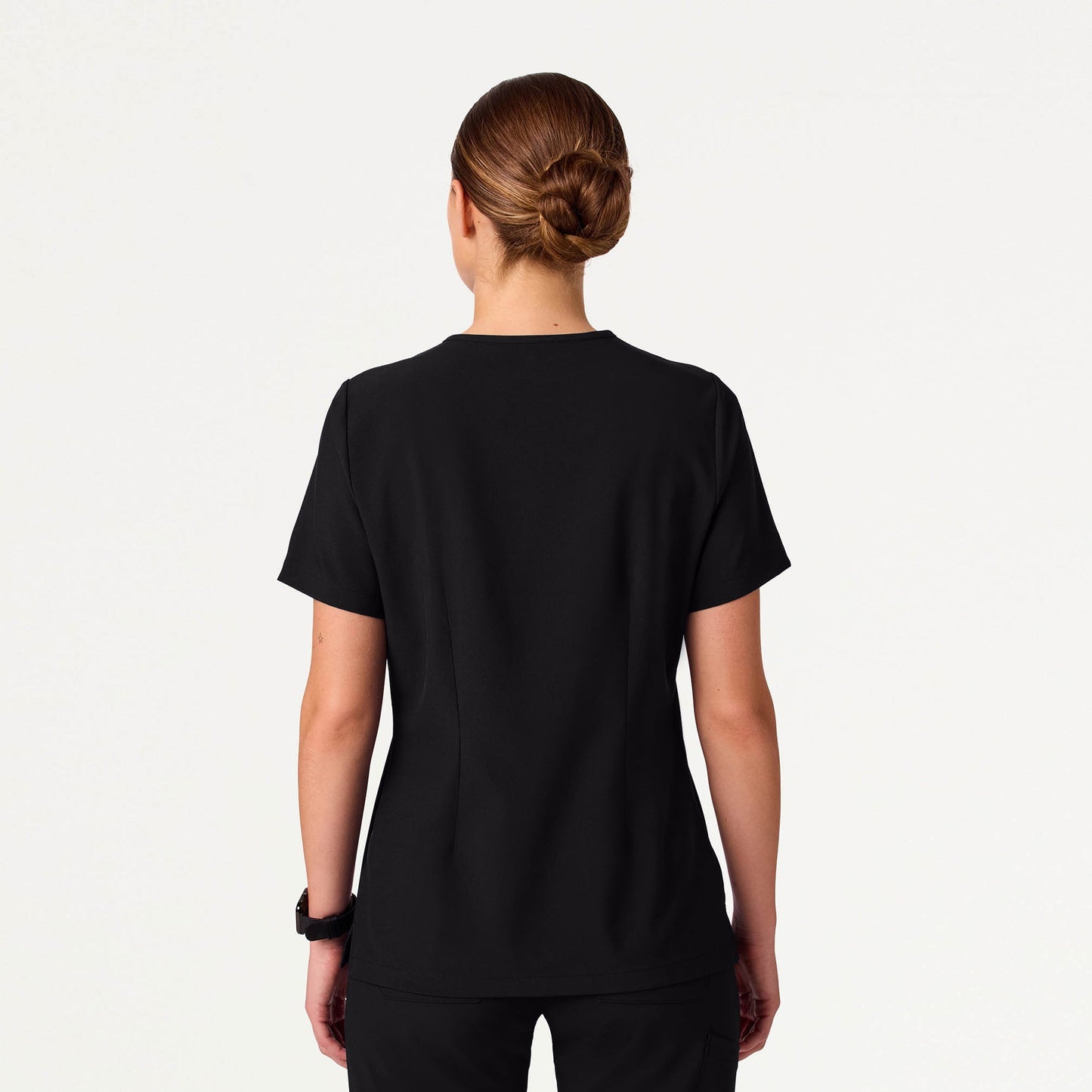 Rhena Slim UltraLITE™ 1-Pocket Scrub Top - Black