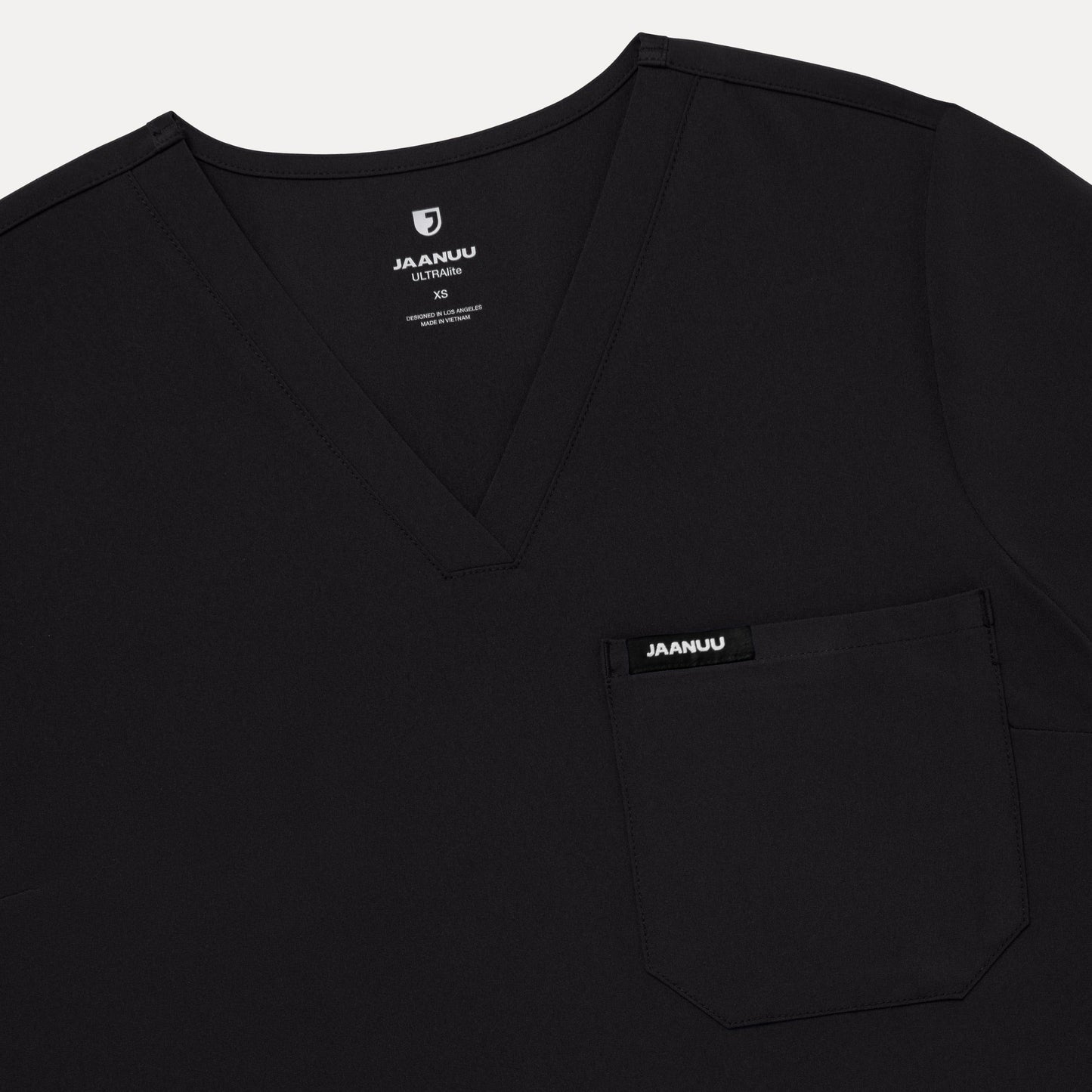 Rhena Slim UltraLITE™ 1-Pocket Scrub Top - Black