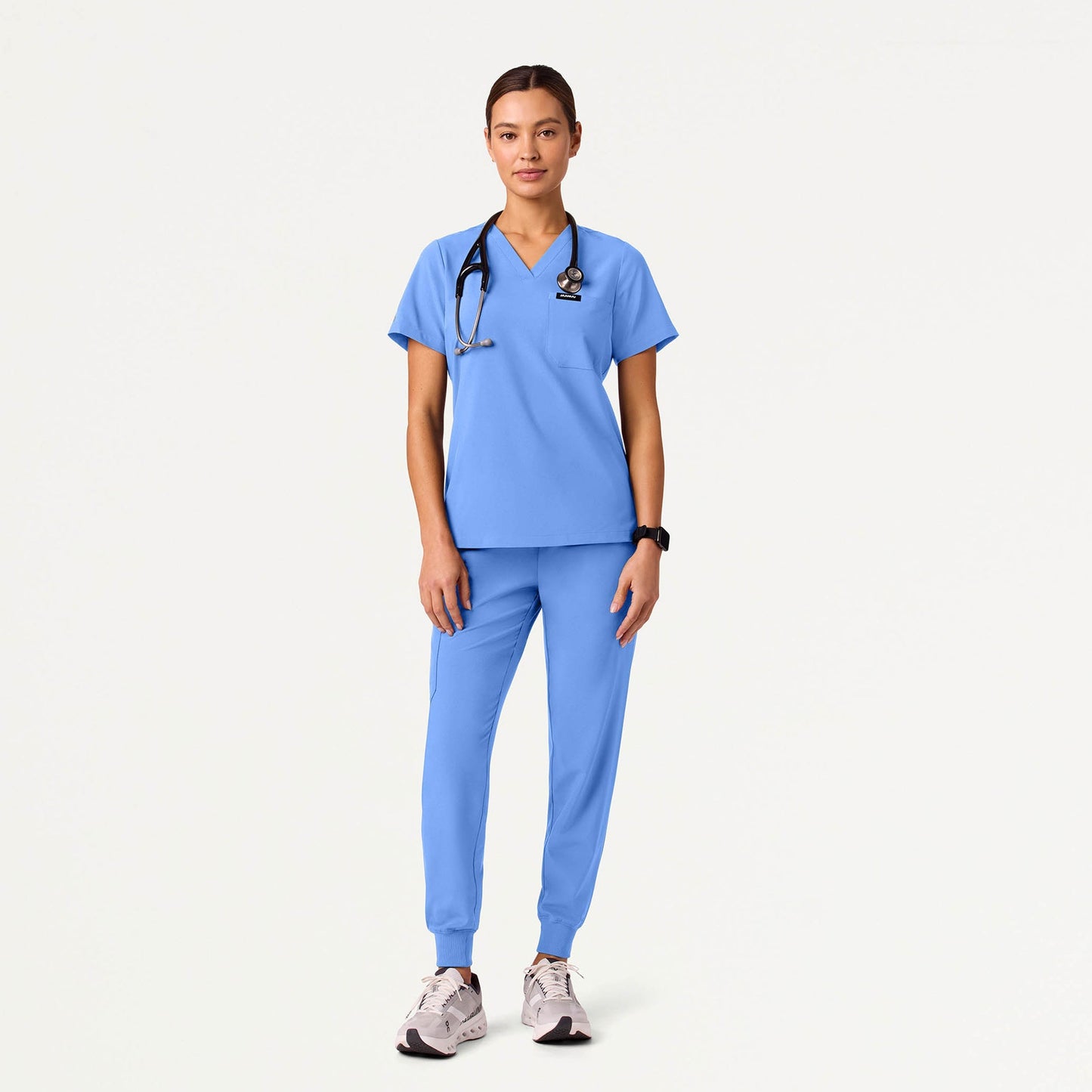 Rhena Slim UltraLITE™ 1-Pocket Scrub Top - Ceil Blue