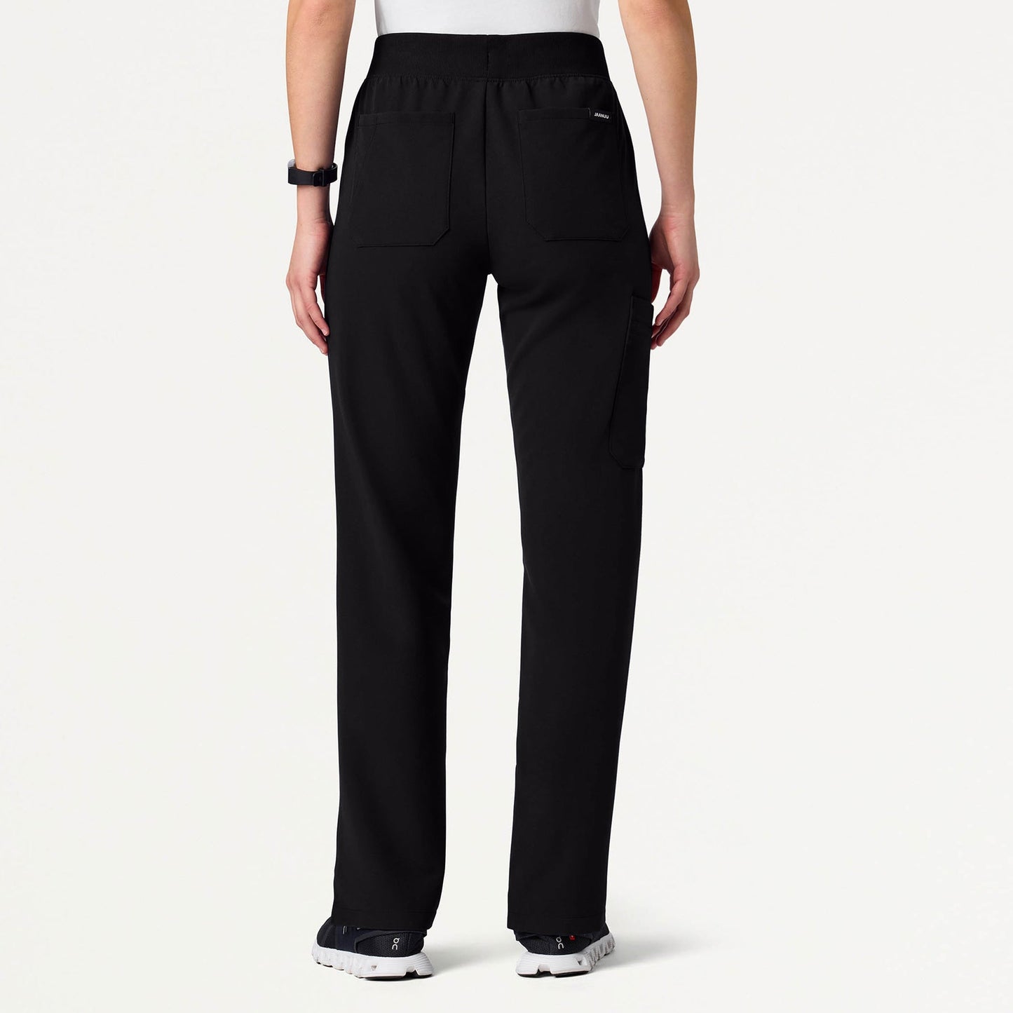 Xenos Cargo Knit-Waist Scrub Pant - Black