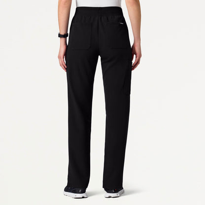 Xenos Cargo Knit-Waist Scrub Pant - Black