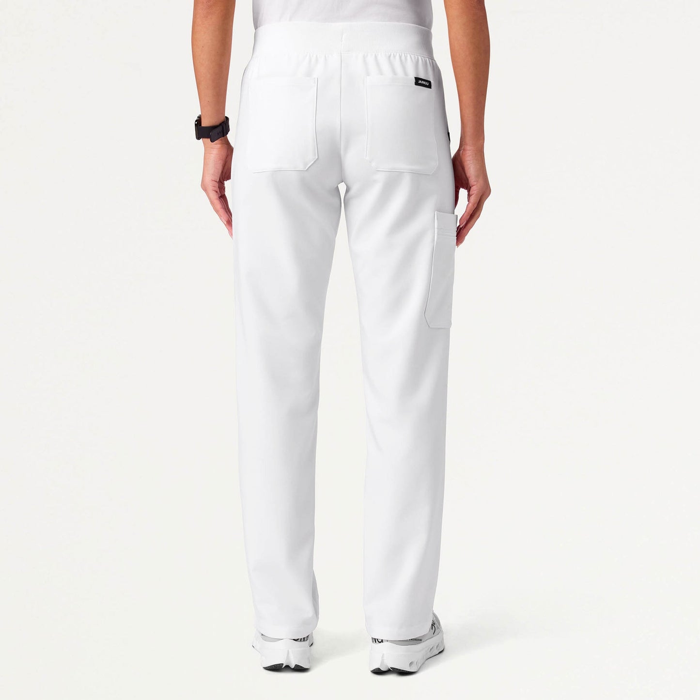 Xenos Cargo Knit-Waist Scrub Pant - White
