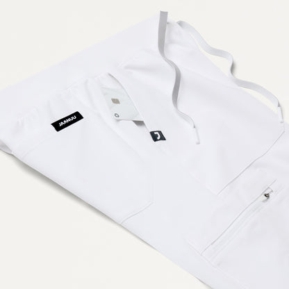 Xenos Cargo Knit-Waist Scrub Pant - White