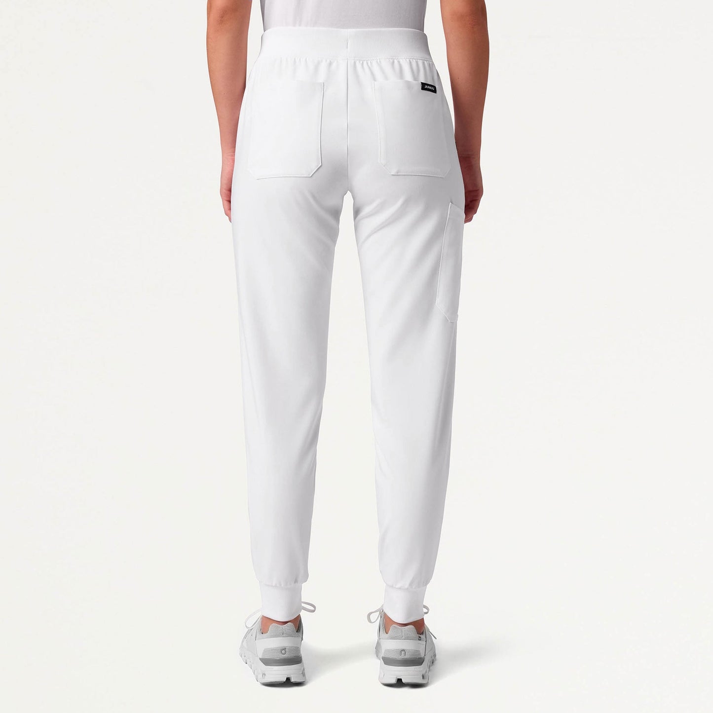 Silex Slim Cargo Knit-Waist Scrub Jogger - White