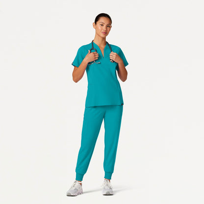 Silex Slim Knit-Waist Scrub Jogger - Teal