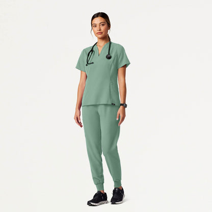 Silex Slim Knit-Waist Scrub Jogger - Sage