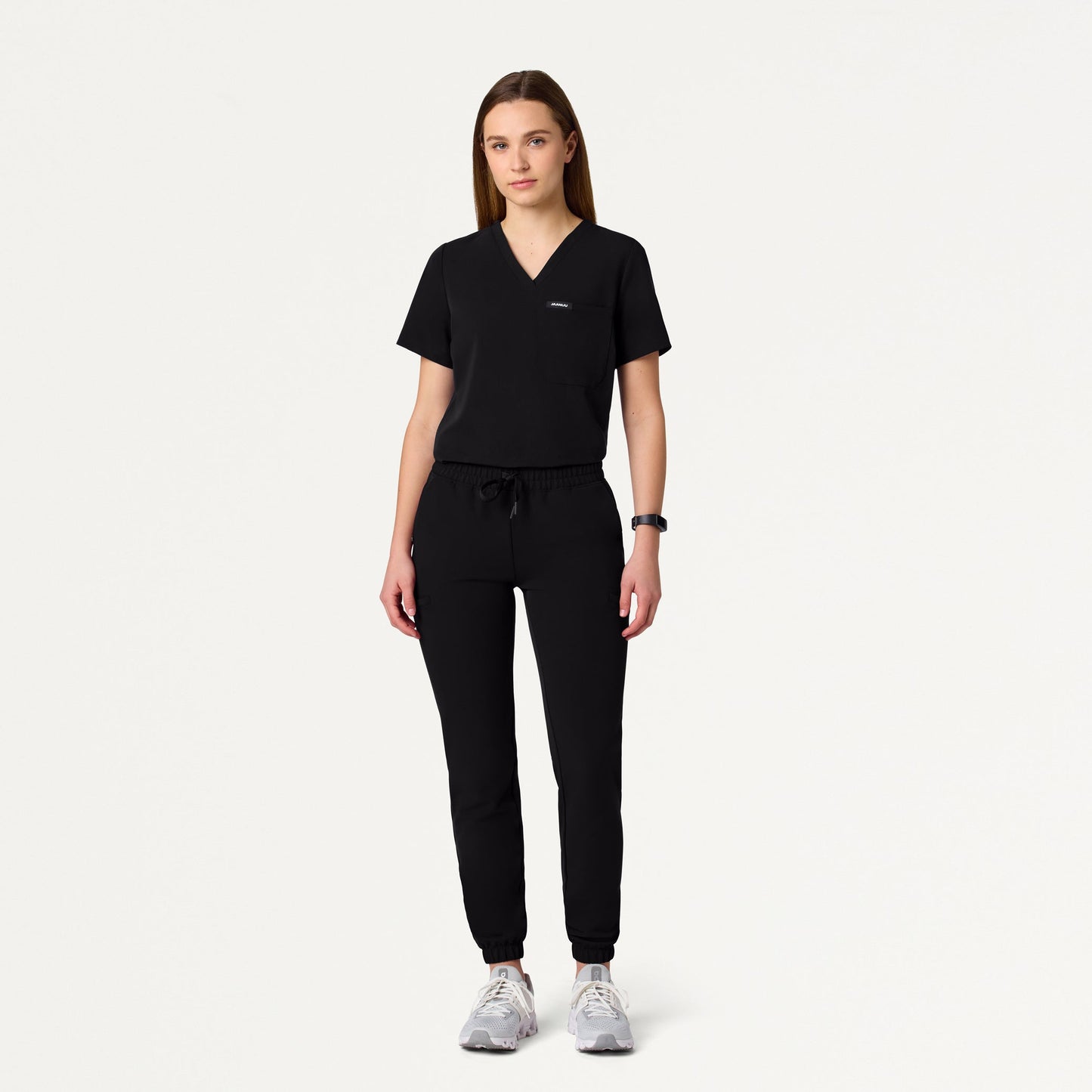 Jace Skinny 7-Pocket Scrub Jogger - Black