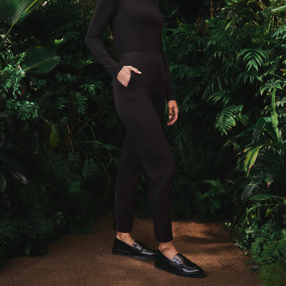 Halle High Waisted Tapered Scrub Pant - Black