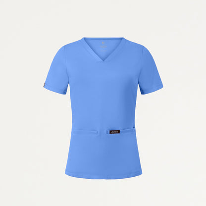 Cesi Slim UltraSOFT Scrub Top - Ceil Blue