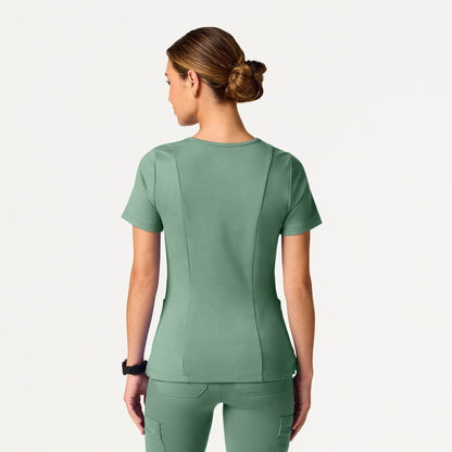 Kass Slim 4-Pocket UltraSOFT Scrub Top - Sage