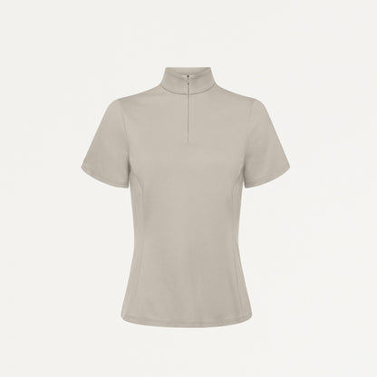 Astra Slim Half-Zip UltraSOFT Scrub Top - Fog