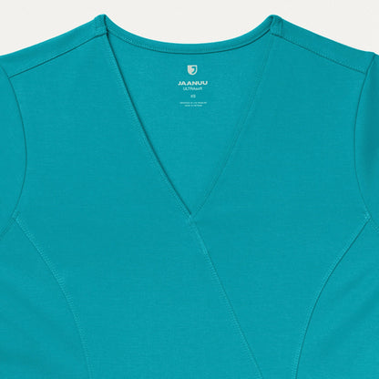 Isla Mock-Wrap UltraSOFT Scrub Top - Teal