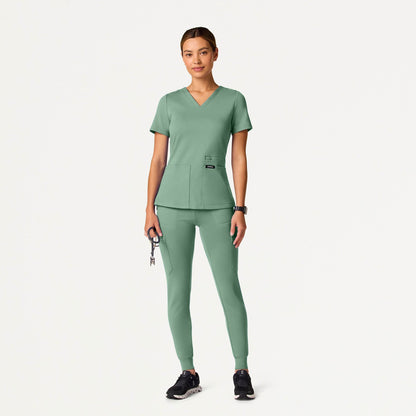 Kait 10-Pocket Skinny UltraSOFT Scrub Jogger - Sage