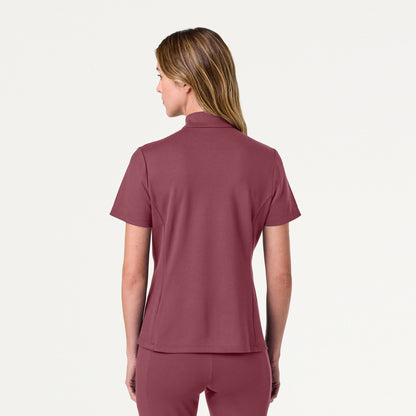 The Half-Zip UltraSOFT™ Scrub Set - Rosewood
