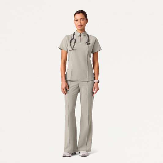The Tailored Flare Scrub Set - Fog