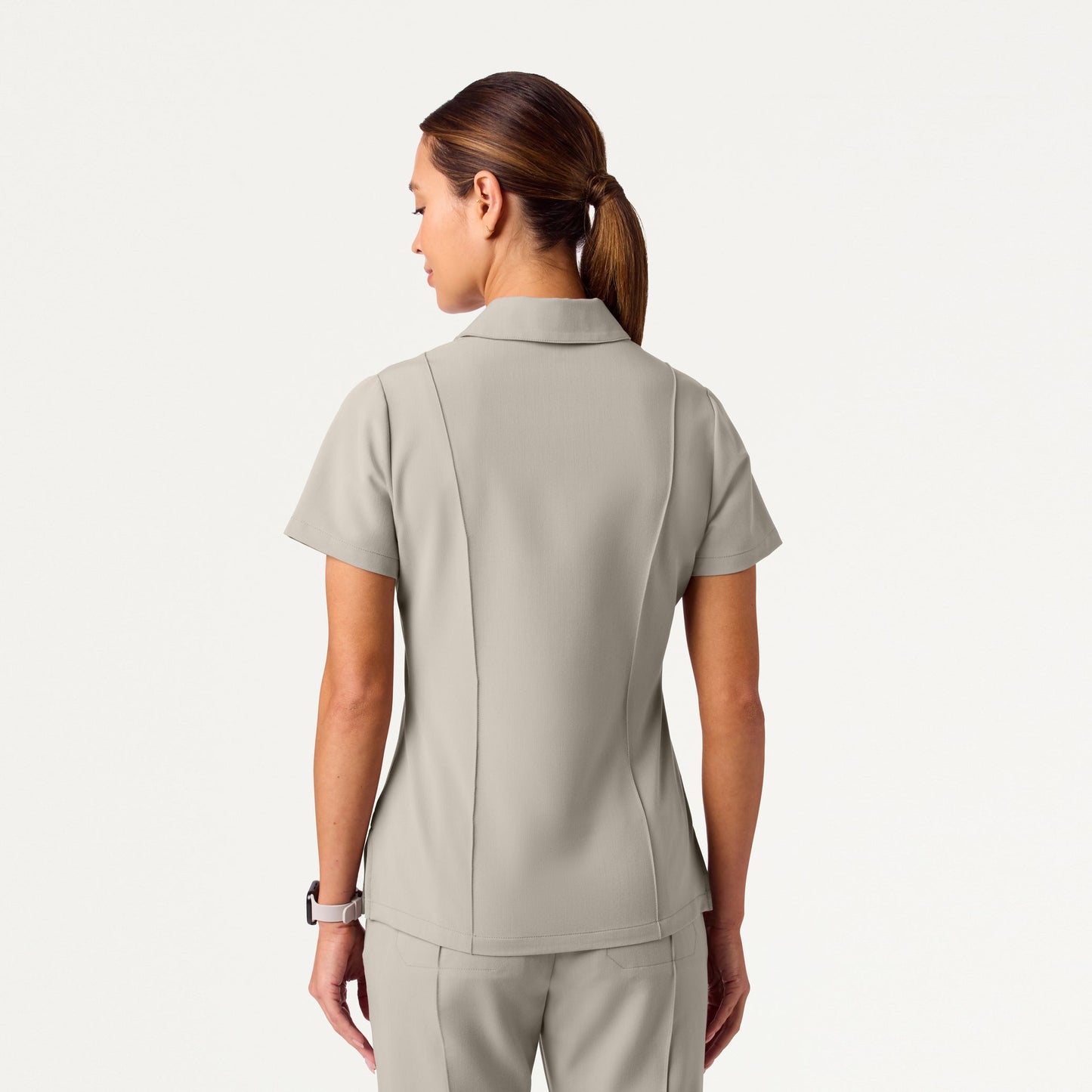 The Tailored Flare Scrub Set - Fog