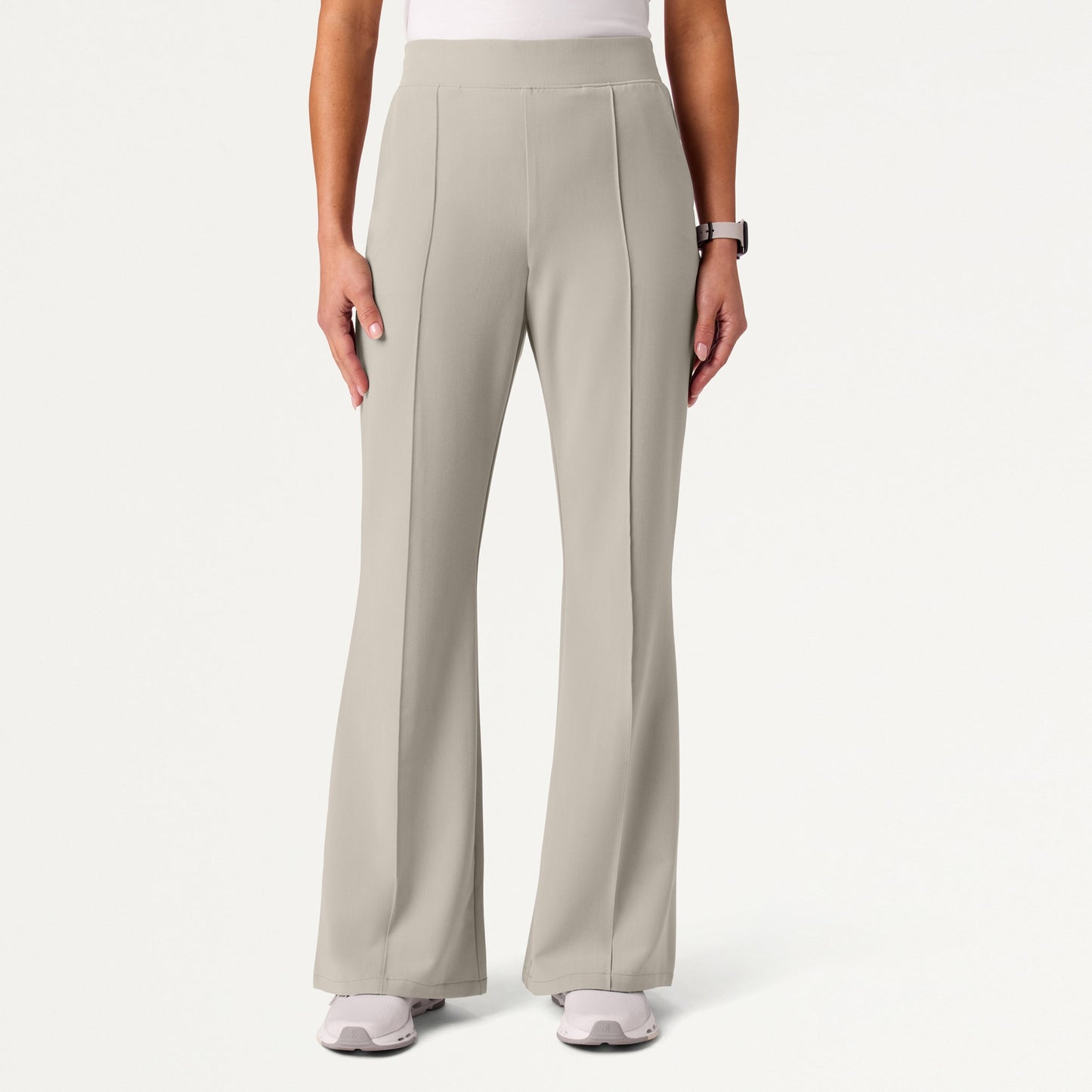 The Tailored Flare Scrub Set - Fog
