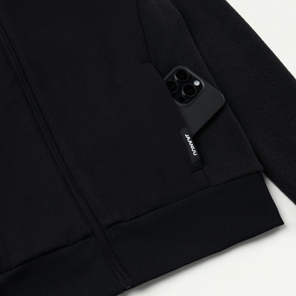 Cloud Hybrid Fleece Bomber Jacket - Black