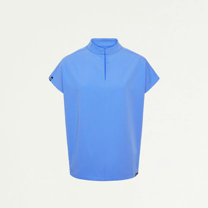 Aris Oversized 2-Pocket Scrub Top - Ceil Blue