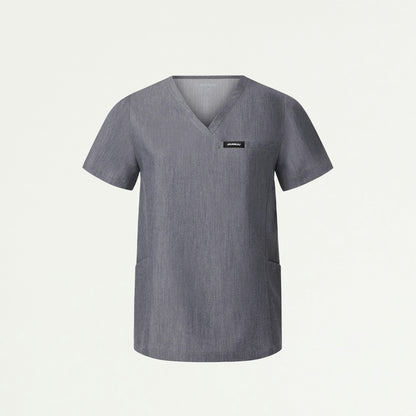 Magna 3-Pocket Scrub Top - Heather Gray