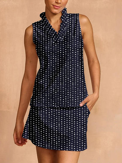 Hyper-prep Ruffle V-Neck Tank Top UPF50+