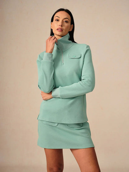 Crisp Couture Long Sleeve Pique Quarterzip