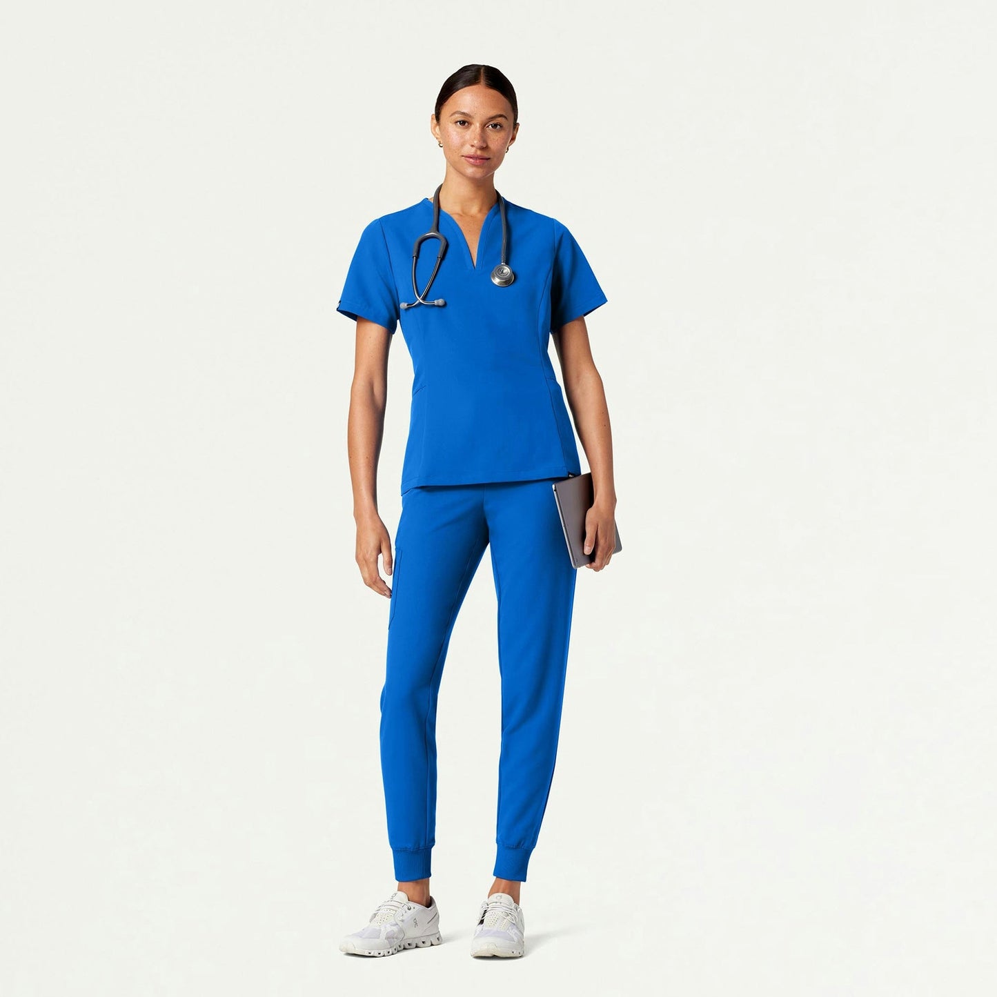 Calix Fit & Flare Scrub Top - Royal Blue