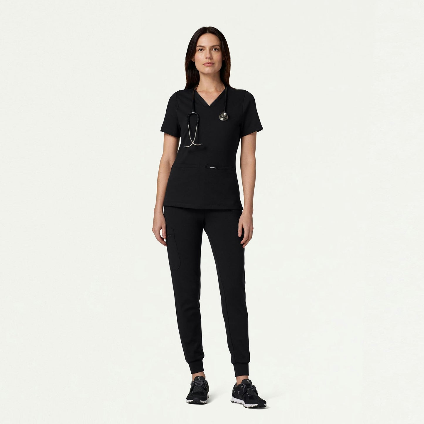 Cesi Slim UltraSOFT Scrub Top - Black