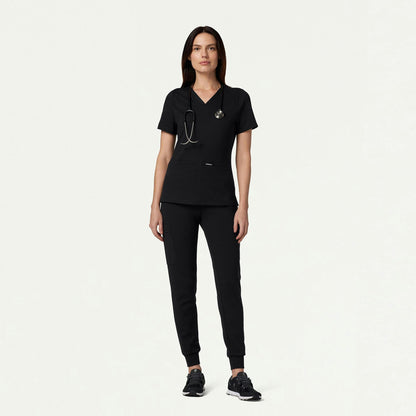 Cesi Slim UltraSOFT Scrub Top - Black