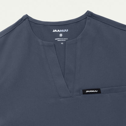 Andra Slim 1-Pocket Scrub Top - Carbon Gray