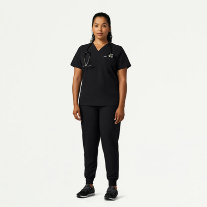 Rhena Slim Essential 1-Pocket Scrub Top - Black