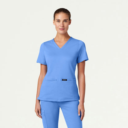Cesi Slim UltraSOFT Scrub Top - Ceil Blue
