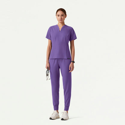 Silex Slim Knit-Waist Scrub Jogger - Violet