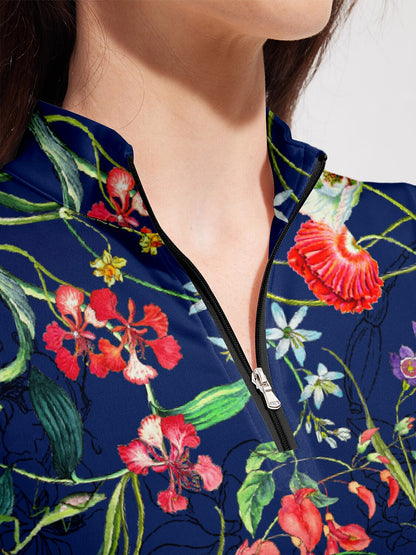 Botanical Energy Golf Shirt Quarterzip UPF50+