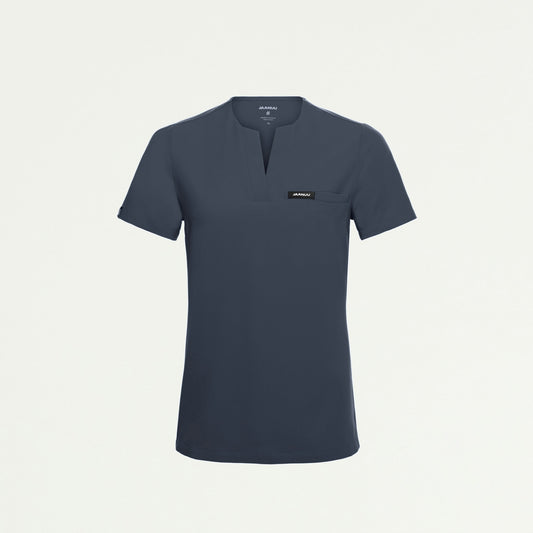Andra Slim 1-Pocket Scrub Top - Carbon Gray