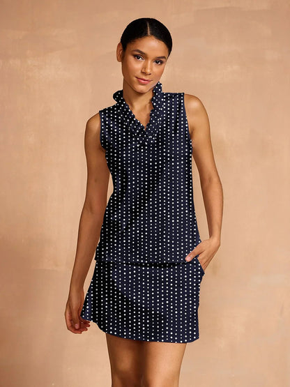 Hyper-prep Ruffle V-Neck Tank Top UPF50+