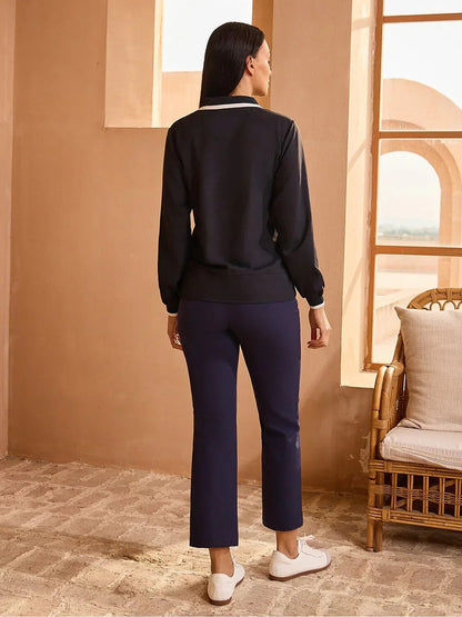 Crisp Couture Long Sleeve Polo Top UPF50+