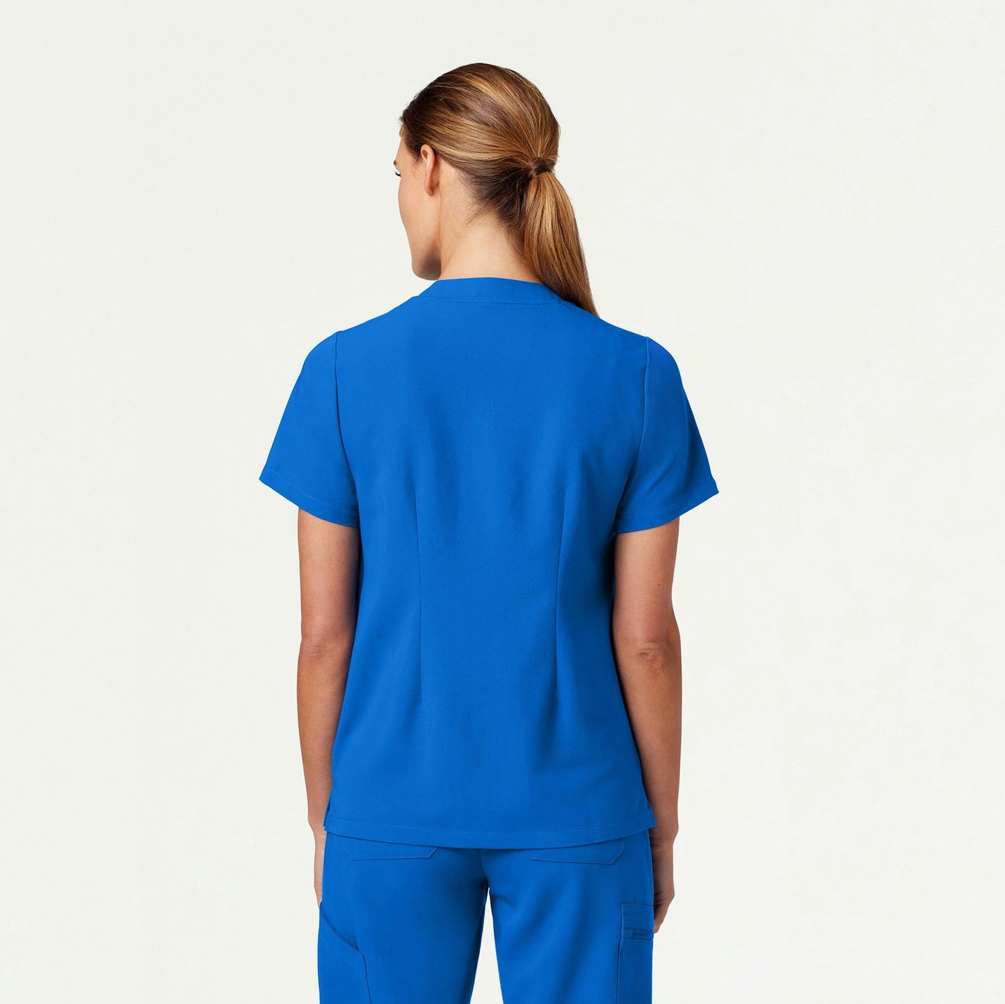 Helia Notched V-Neck Scrub Top - Royal Blue
