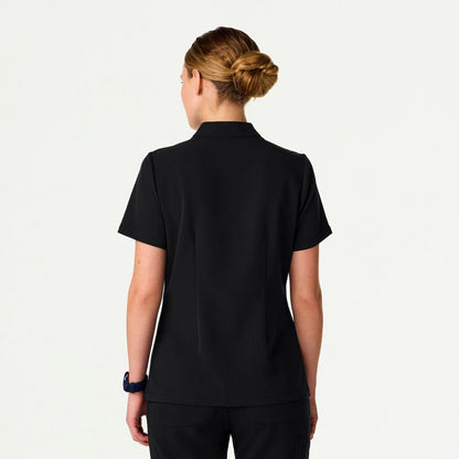 Serin Slim 1-Pocket Scrub Top - Black