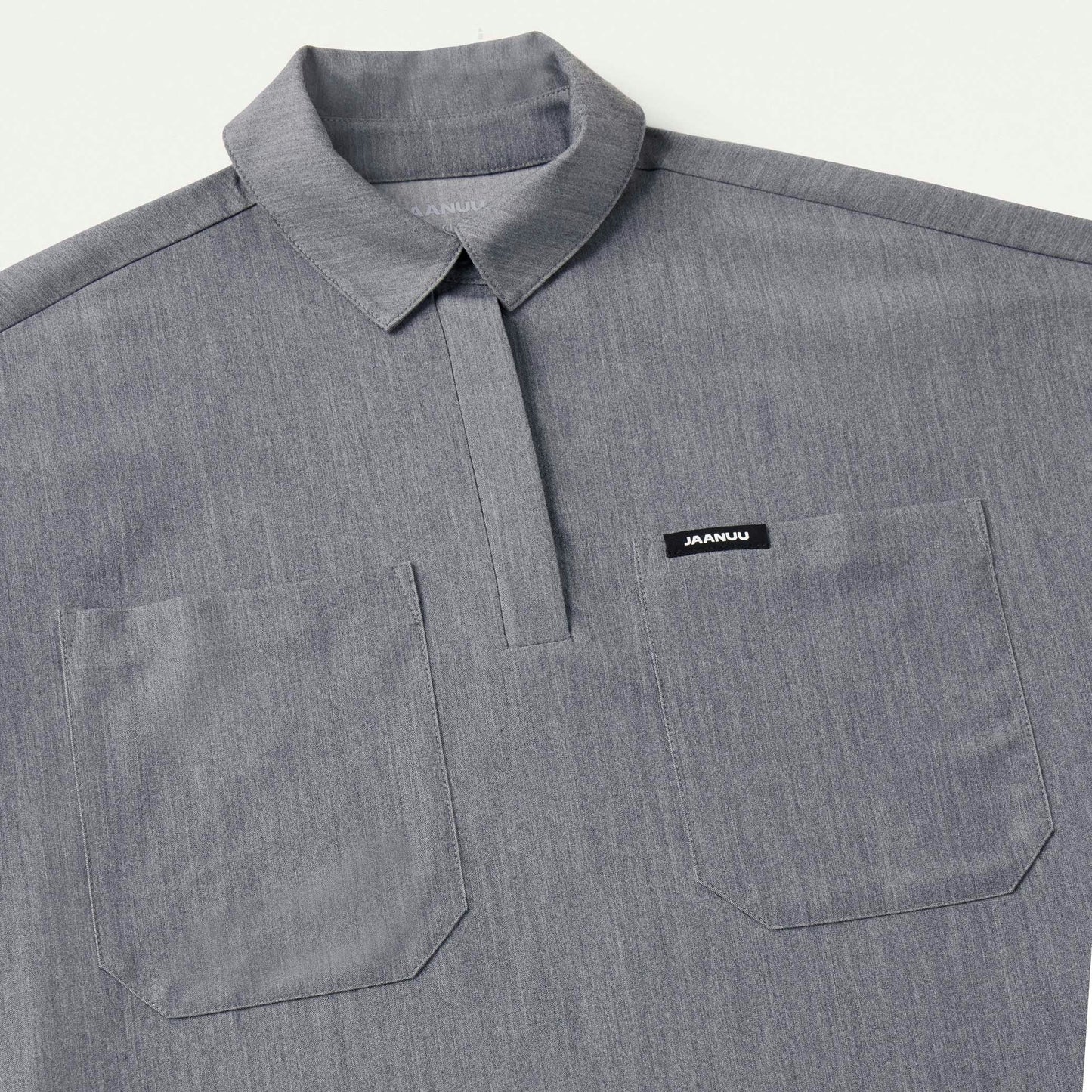 Acta Oversized 2-Pocket Scrub Top - Heather Gray