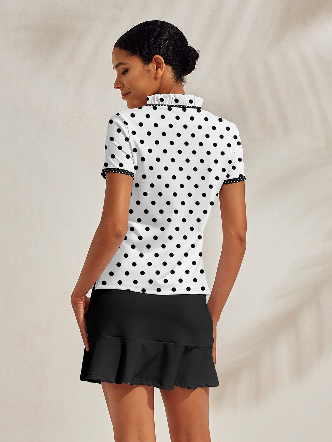 Hyper-prep Ruffle V-Neck Polo Top UPF50+