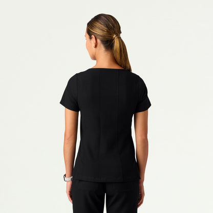 Emery Slim Square-Neck Scrub Top - Black