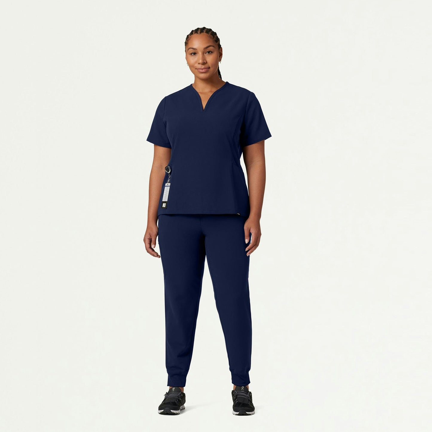 Calix Fit & Flare Scrub Top - Midnight Navy
