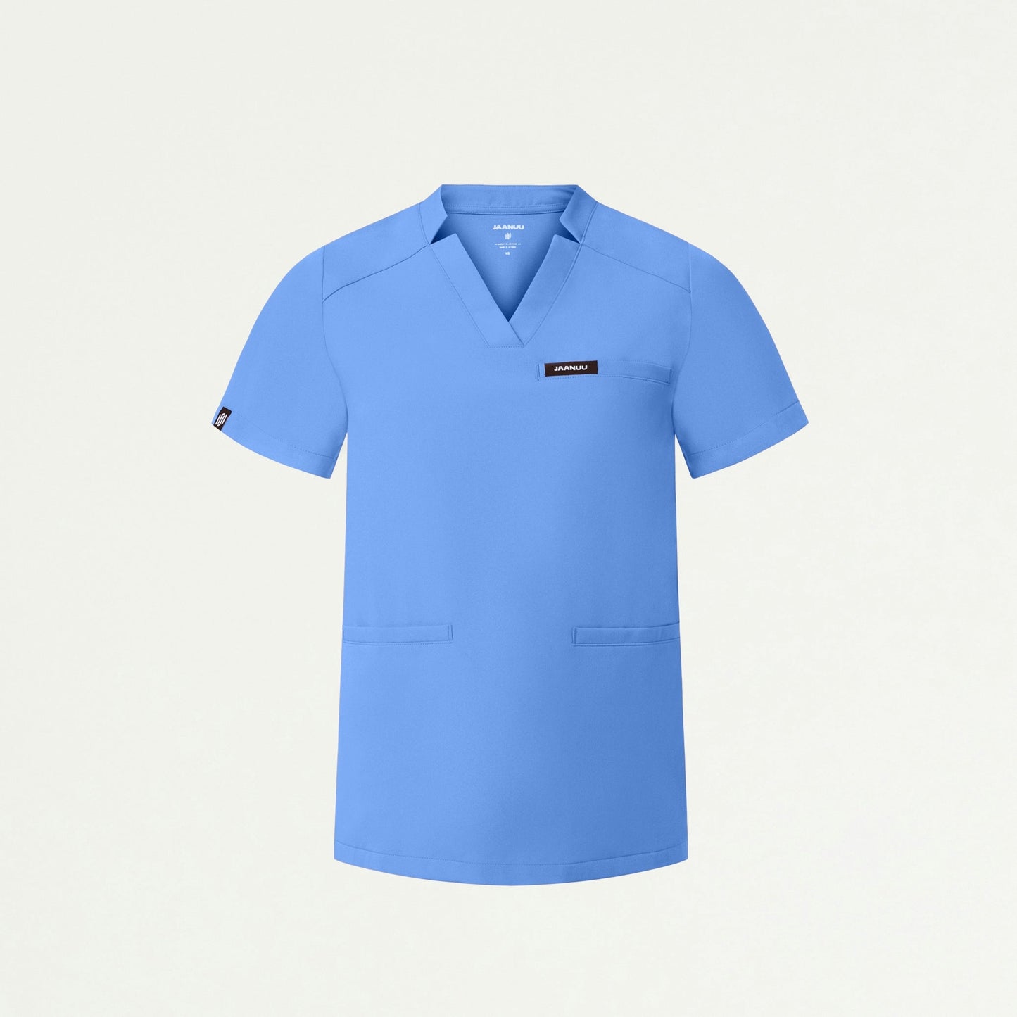 Helia Notched V-Neck Scrub Top - Ceil Blue