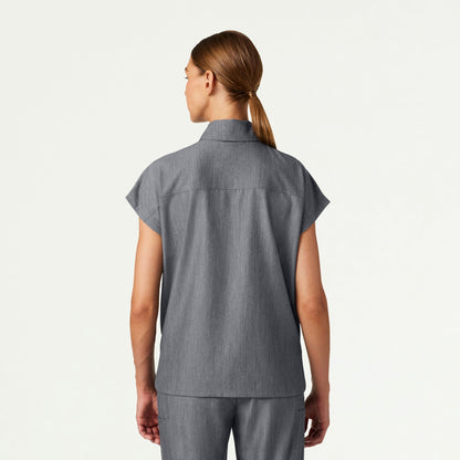 Acta Oversized 2-Pocket Scrub Top - Heather Gray