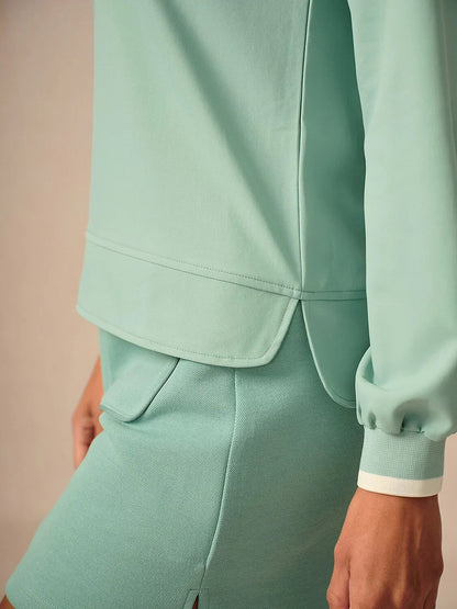 Crisp Couture Long Sleeve Polo Top UPF50+