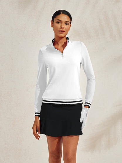Navycore Long Sleeve Golf Shirt Quarterzip UPF50+