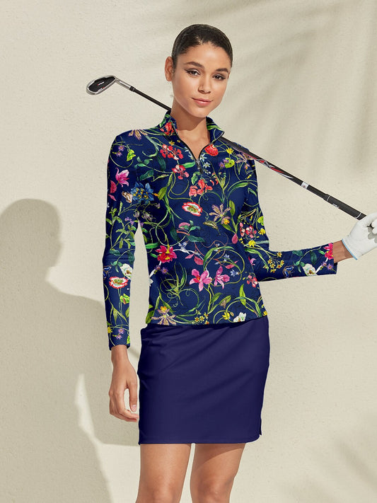 Botanical Energy Golf Shirt Quarterzip UPF50+