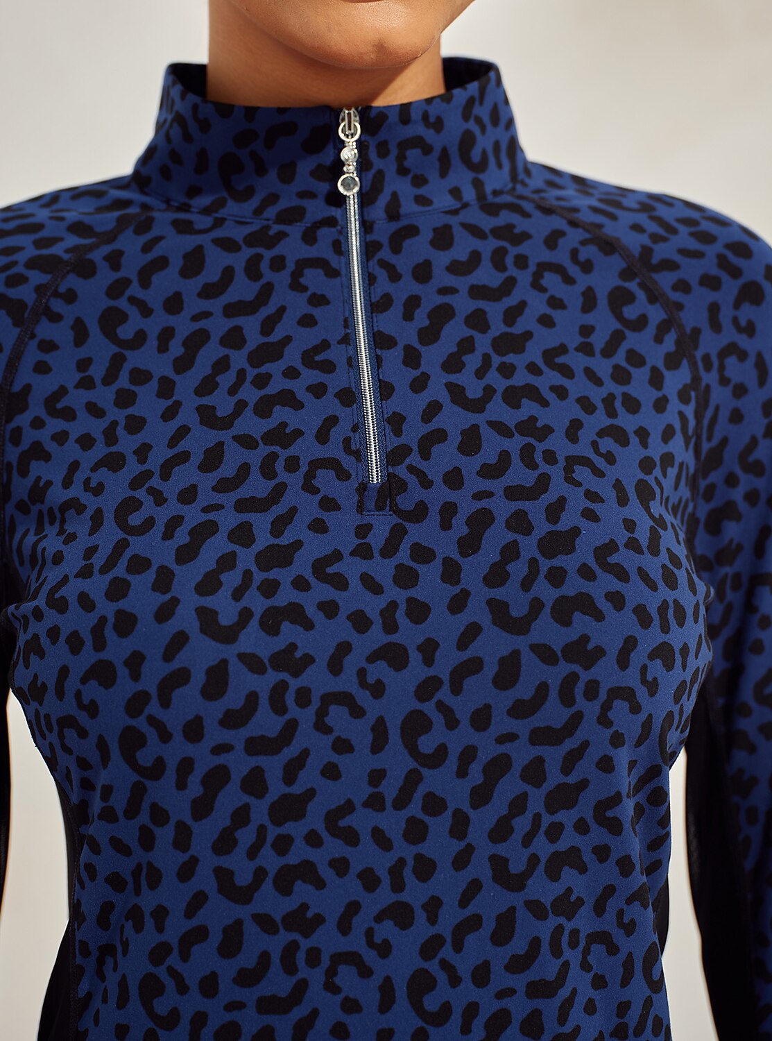 More Than Basic Leopard Mesh Golf Shirt Quarterzip