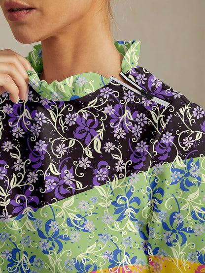 Botanical Energy Ruffle Collar Golf Sweatshirt